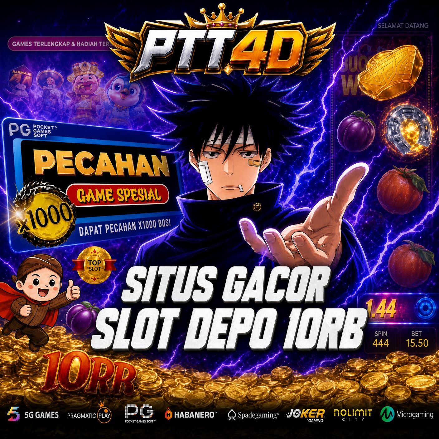 Banner Ptt 4d GAME MMO RPG petualangan online — party class mage tank archer healer menuju kerajaan kristal pink